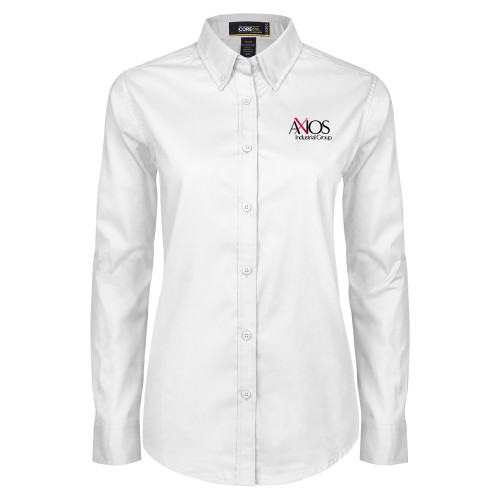  Womens White Twill Button Down Long Sleeve - AXIOS Industrial Group