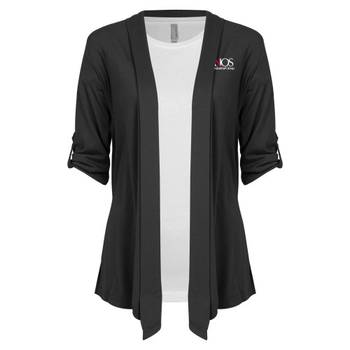  Womens Grey Drape Front Cardigan Sweater - AXIOS Industrial Group