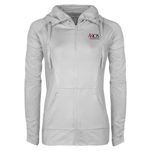  Womens White Sport Wick Stretch Full Zip Jacket - AXIOS Industrial Group