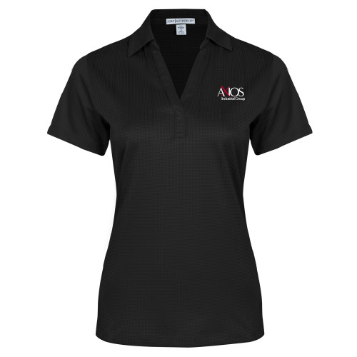  Womens Black Performance Fine Jacquard Polo - AXIOS Industrial Group