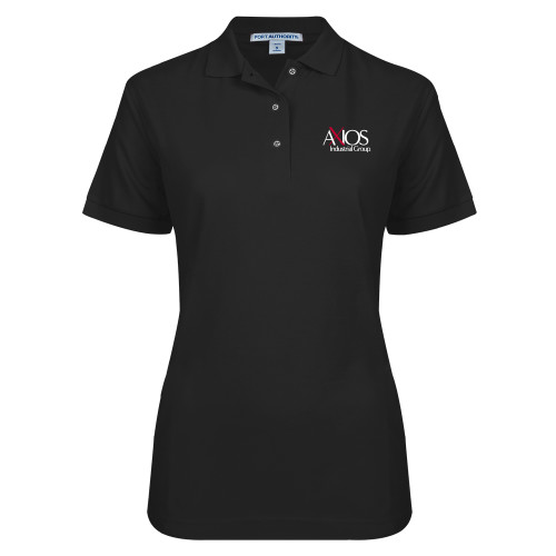  Womens Silk Touch Black Pique Polo - AXIOS Industrial Group