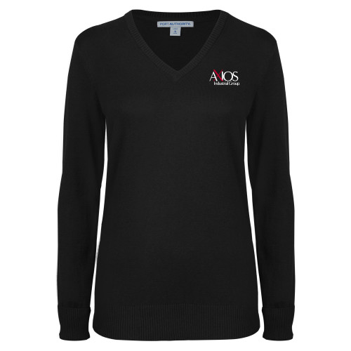  Womens Black VNeck Sweater - AXIOS Industrial Group