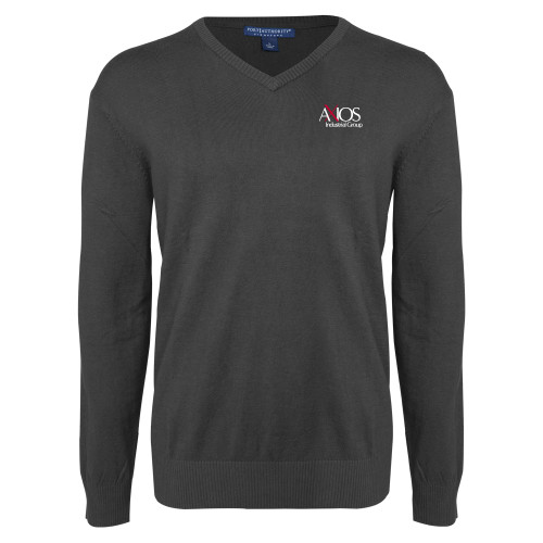  Charcoal Heather VNeck Sweater - AXIOS Industrial Group