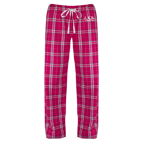  Womens Dark Fuchsia/White Flannel Pajama Pant - AXIOS Industrial Group