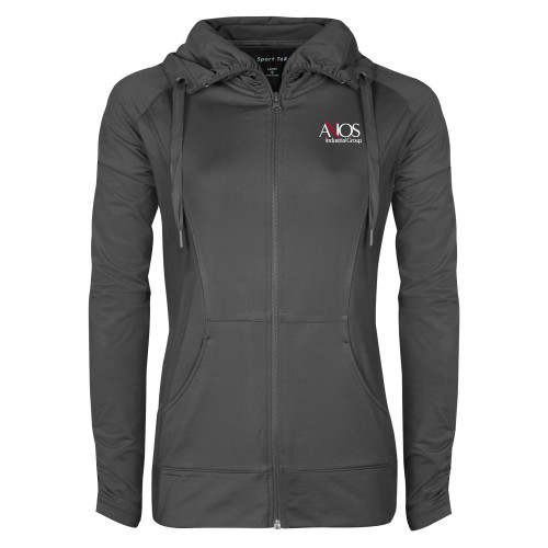  Womens Charcoal Sport Wick Stretch Full Zip Jacket - AXIOS Industrial Group