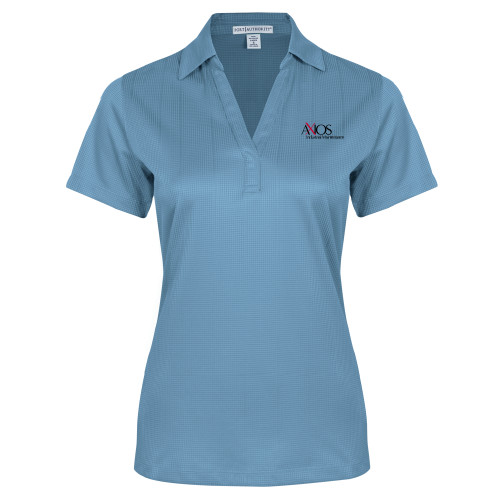  Womens Light Blue Performance Fine Jacquard Polo - AXIOS Industrial Maintenance