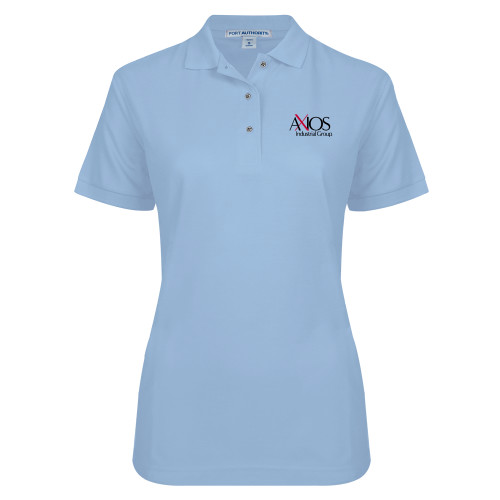  Womens Silk Touch Light Blue Pique Polo - AXIOS Industrial Group