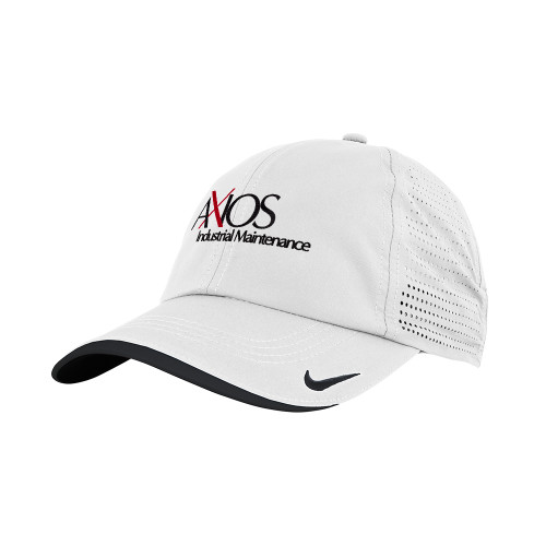 Nike White Dri Fit Perforated Hat - AXIOS Industrial Maintenance