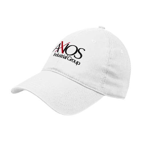  White Unstructured Adjustable Low Profile Hat - AXIOS Industrial Group