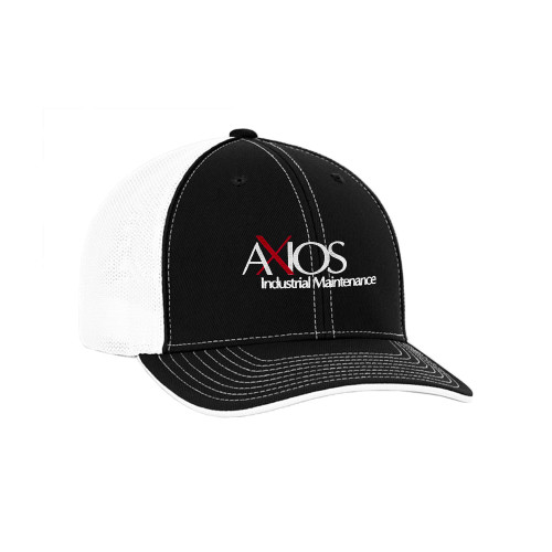  Black and White Trucker Flexfit Hat - AXIOS Industrial Maintenance