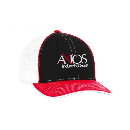  Black and Red Trucker Flexfit Hat - AXIOS Industrial Group