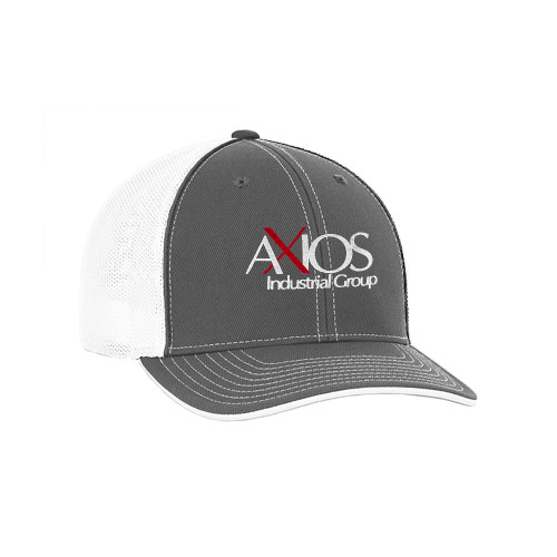  Graphite and White Trucker Flexfit Hat - AXIOS Industrial Group