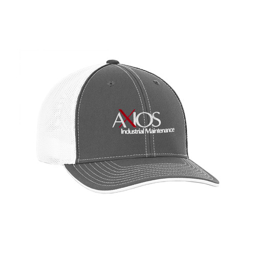 Graphite and White Trucker Flexfit Hat - AXIOS Industrial Maintenance