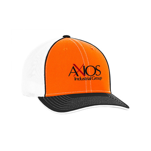  Orange and Black Trucker Flexfit Hat - AXIOS Industrial Group