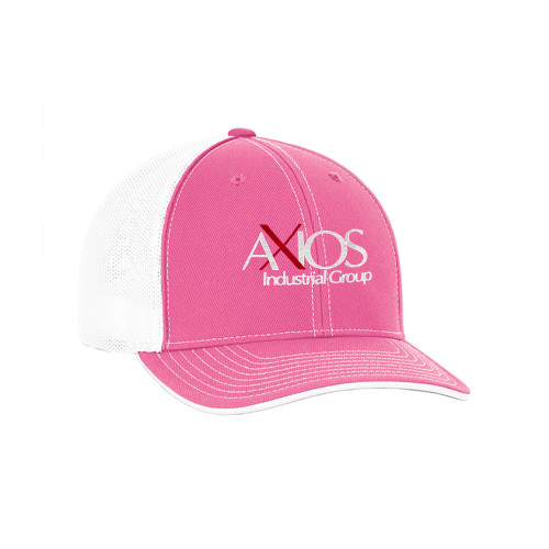  Pink and White Trucker Flexfit Hat - AXIOS Industrial Group