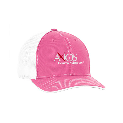  Pink and White Trucker Flexfit Hat - AXIOS Industrial Maintenance