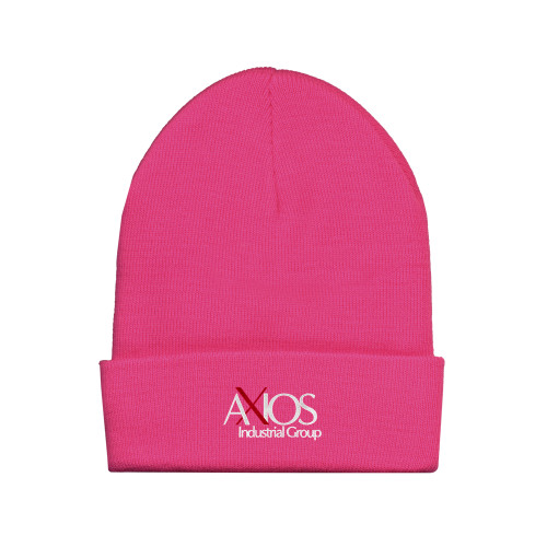  Fleece Lined Neon Pink Knit Beanie - AXIOS Industrial Group