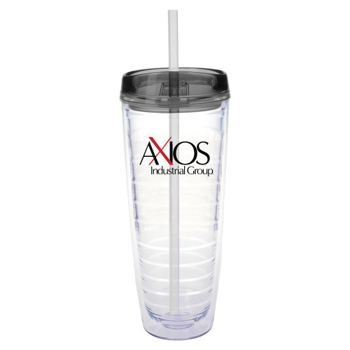  Tritan Double Wall Tumbler w/Charcoal Top 26oz - AXIOS Industrial Group