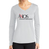 Thumbnail image for  Womens White Performance Long Sleeve V Neck Shirt