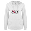 Thumbnail image for  ENZA Womens White V Notch Raw Edge Fleece Hoodie