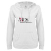 Thumbnail image for  ENZA Womens White V Notch Raw Edge Fleece Hoodie