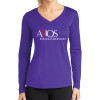Thumbnail image for  Womens Purple Performance Long Sleeve V Neck Shirt