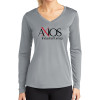 Thumbnail image for  Womens Grey Performance Long Sleeve V Neck Shirt