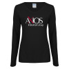 Thumbnail image for  Womens Black Long Sleeve V Neck Tee 