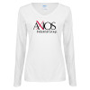 Thumbnail image for  Womens White Long Sleeve V Neck Tee