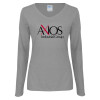Thumbnail image for  Womens Grey Long Sleeve V Neck Tee 