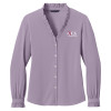 Thumbnail image for  Brooks Brothers Womens Purple Ash Long Sleeve Ruffle Collar Blouse