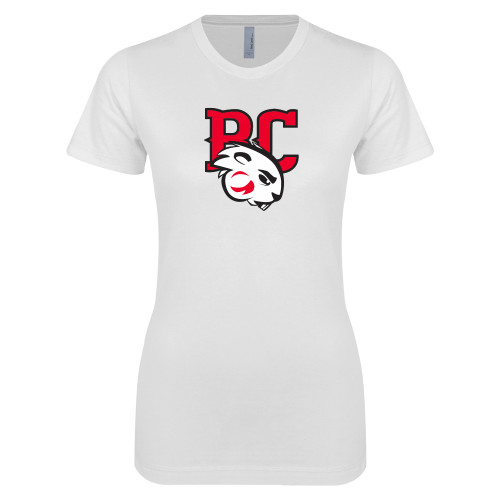  Next Level Womens White Boyfriend Tee - BC with Buzz