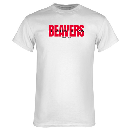  White T Shirt - Beavers with Blackburn Overlay