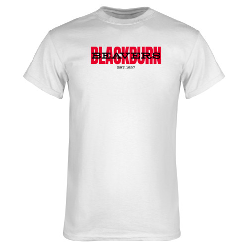  White T Shirt - Blackburn with Beavers Overlay