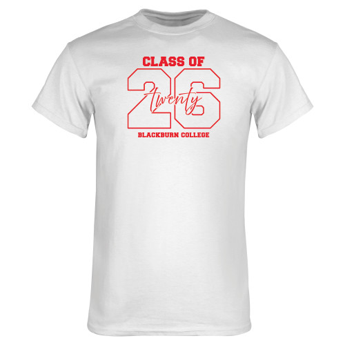  White T Shirt - Blackburn College - CLASS OF 2026