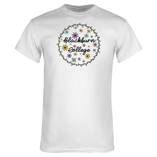  White T Shirt - Blackburn College Spring Flowers