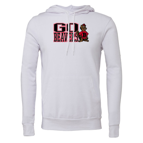  Bella + Canvas White Fleece Hood - Go Beavers