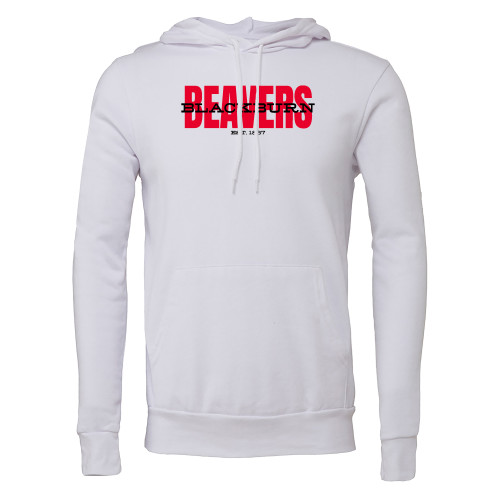  Bella + Canvas White Fleece Hood - Beavers with Blackburn Overlay
