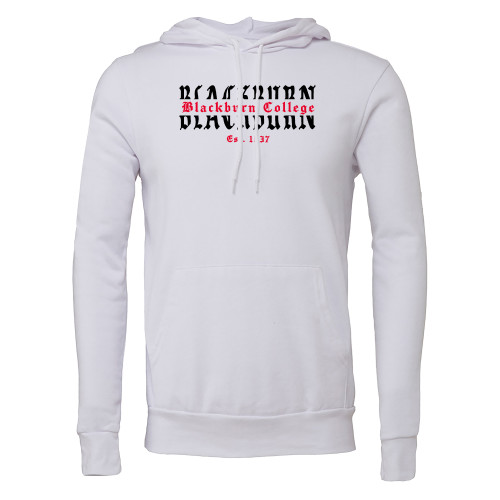  Bella + Canvas White Fleece Hood - Blackburn College Old English