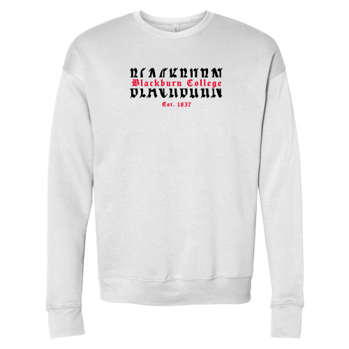  Bella + Canvas White Fleece Crew - Blackburn College Old English