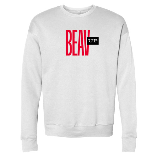  Bella + Canvas White Fleece Crew - Beav Up