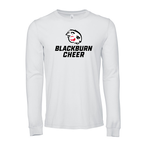  Bella + Canvas White Jersey Cotton Long Sleeve T Shirt - Blakcburn Cheer