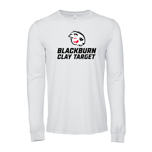  Bella + Canvas White Jersey Cotton Long Sleeve T Shirt - Blakcburn Clay Target