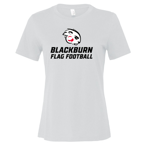 Bella + Canvas Womens White Relaxed Cotton T Shirt - Blakcburn Flag Football