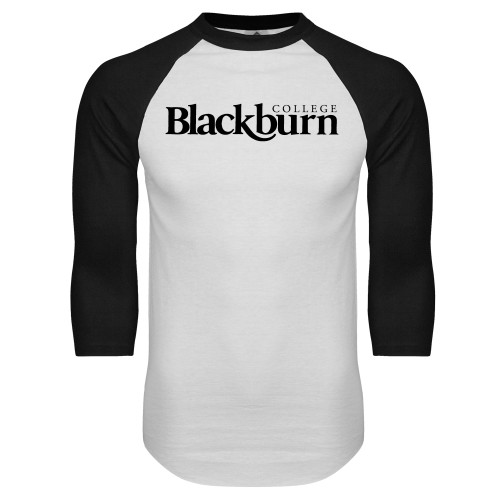  White/Black Raglan Baseball T Shirt - Blackburn College