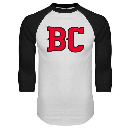  White/Black Raglan Baseball T Shirt - BC