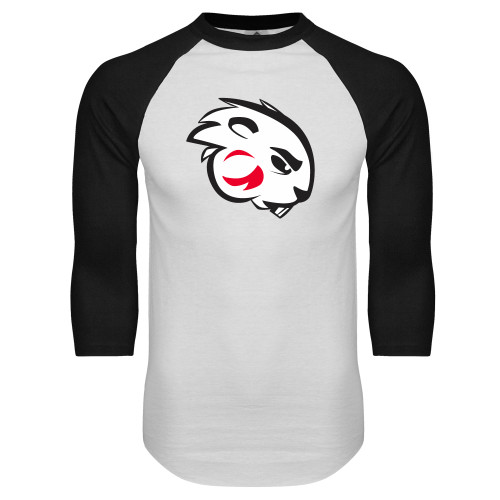  White/Black Raglan Baseball T Shirt - Buzz