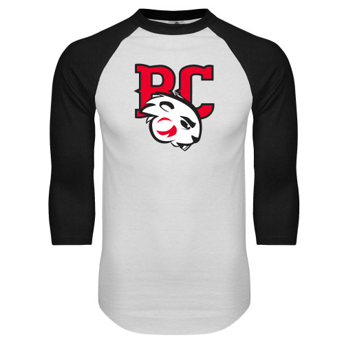  White/Black Raglan Baseball T Shirt - BC with Buzz