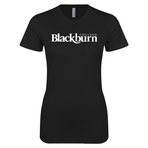 Next Level Womens Black Boyfriend Tee - Blackburn College