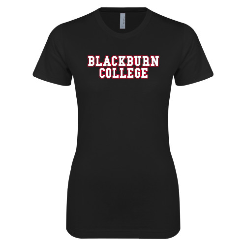  Next Level Womens Black Boyfriend Tee - Blackburn College Collegiate